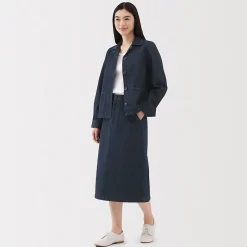 Muji Falda acampanada de mezcla de kapok para mujer