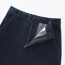 Muji Falda acampanada de mezcla de kapok para mujer