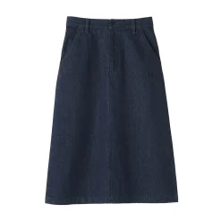 Muji Falda acampanada de mezcla de kapok para mujer