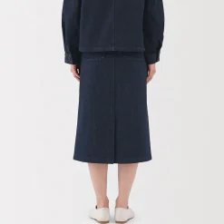Muji Falda acampanada de mezcla de kapok para mujer