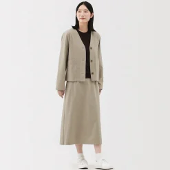 Outlet Muji Falda acampanada elástica y cepillada para mujer
