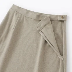 Outlet Muji Falda acampanada elástica y cepillada para mujer