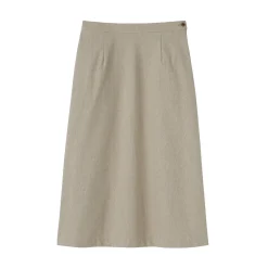 Outlet Muji Falda acampanada elástica y cepillada para mujer