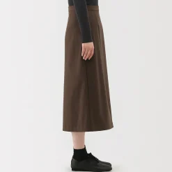 Outlet Muji Falda acampanada elástica y cepillada para mujer