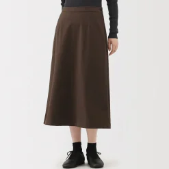 Outlet Muji Falda acampanada elástica y cepillada para mujer