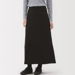 Best Muji Falda acampanada elástica de corte chino para mujer