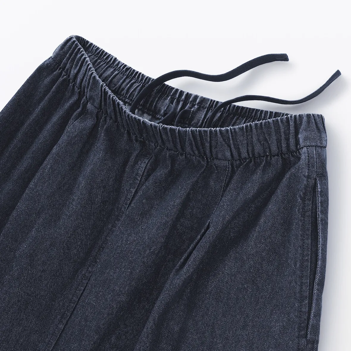 Discount Muji Falda cómoda de corte midi y tejido vaquero lavado para mujer Azul Marino Oscuro