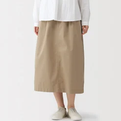 Sale Muji Falda cómoda de corte midi y algodón lavado para mujer