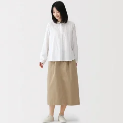 Sale Muji Falda cómoda de corte midi y algodón lavado para mujer