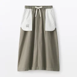 Sale Muji Falda cómoda de corte midi y algodón lavado para mujer