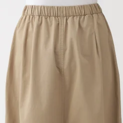 Sale Muji Falda cómoda de corte midi y algodón lavado para mujer