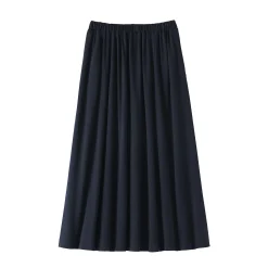 Sale Muji Falda midaxi fruncida de punto de mezcla de lyocell para mujer