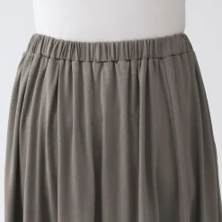 Sale Muji Falda midaxi fruncida de punto de mezcla de lyocell para mujer