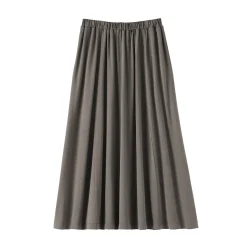 Sale Muji Falda midaxi fruncida de punto de mezcla de lyocell para mujer