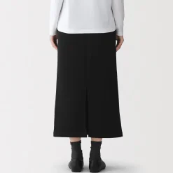 Discount Muji Falda midi de mezcla de algodón y tejido de sudadera ligera para mujer