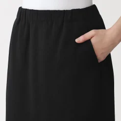 Discount Muji Falda midi de mezcla de algodón y tejido de sudadera ligera para mujer
