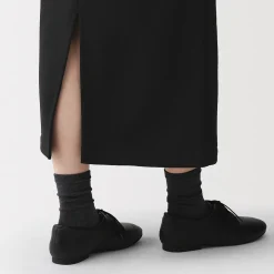 Discount Muji Falda midi de mezcla de algodón y tejido de sudadera ligera para mujer