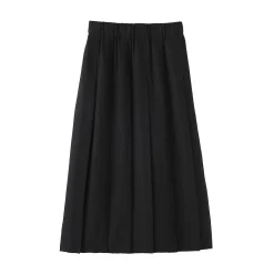 Online Muji Falda plisada de lino y lyocell para mujer