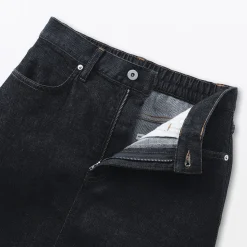 Hot Muji Falda vaquera elástica con silueta en A para mujer