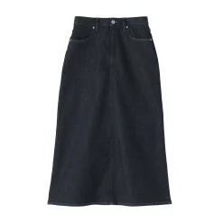 Hot Muji Falda vaquera elástica con silueta en A para mujer