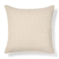 Clearance Muji Funda de cojín de tejido waffle de algodón orgánico lavado