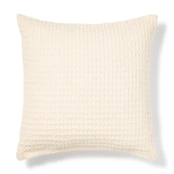Clearance Muji Funda de cojín de tejido waffle de algodón orgánico lavado