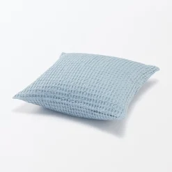 New Muji Funda de cojín de tejido waffle de algodón orgánico lavado