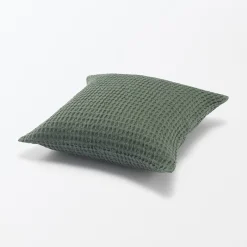 New Muji Funda de cojín de tejido waffle de algodón orgánico lavado