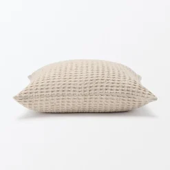 New Muji Funda de cojín de tejido waffle de algodón orgánico lavado