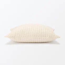 New Muji Funda de cojín de tejido waffle de algodón orgánico lavado