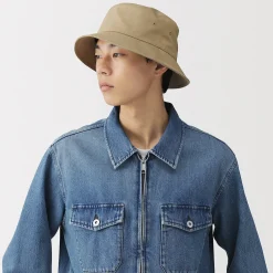 Online Muji Gorro de pescador de sarga de algodón