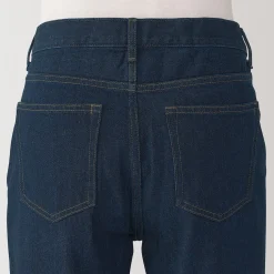 Clearance Muji Jeans de pierna recta de mezcla de kapok para hombre
