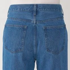 Clearance Muji Jeans de pierna recta de mezcla de kapok para hombre