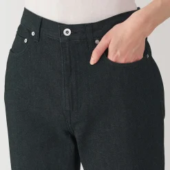 Muji Jeans de pierna recta de mezcla de kapok para hombre ‐ Negro
