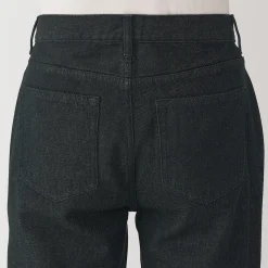 Muji Jeans de pierna recta de mezcla de kapok para hombre ‐ Negro
