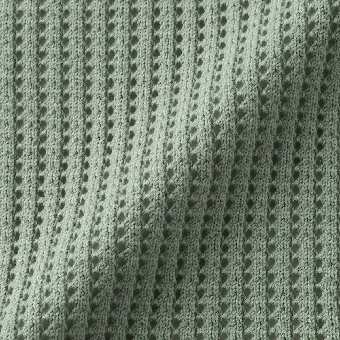 Online Muji Jersey de cuello redondo de malla de punto de mezcla de algodón para mujer