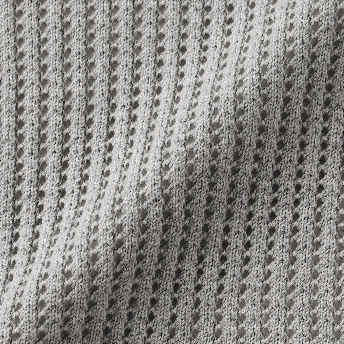 Online Muji Jersey de cuello redondo de malla de punto de mezcla de algodón para mujer