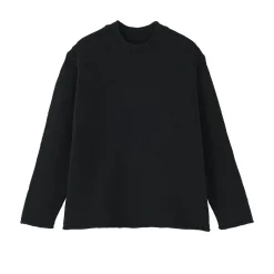Online Muji Jersey de cuello redondo en textura bouclé de mezcla de algodón para mujer