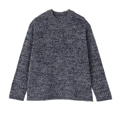 Online Muji Jersey de cuello redondo en textura bouclé de mezcla de algodón para mujer