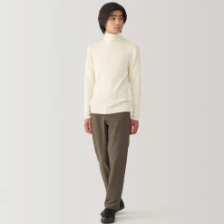 Outlet Muji Jersey de lana con cuello de tortuga acanalado
