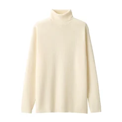 Outlet Muji Jersey de lana con cuello de tortuga acanalado