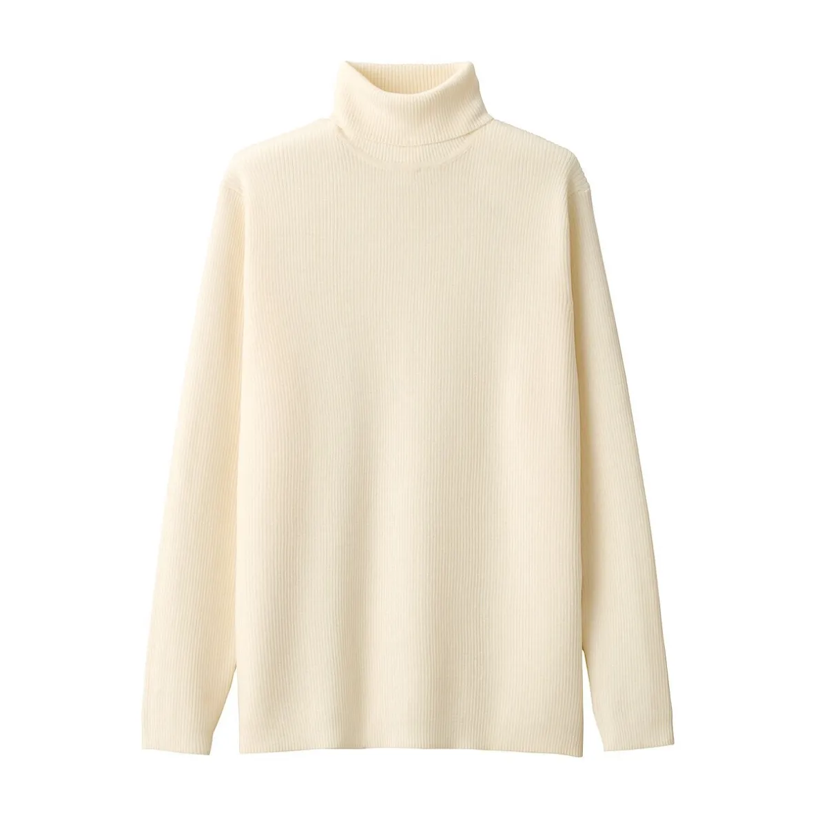 Outlet Muji Jersey de lana con cuello de tortuga acanalado