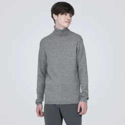 Outlet Muji Jersey de lana con cuello de tortuga acanalado