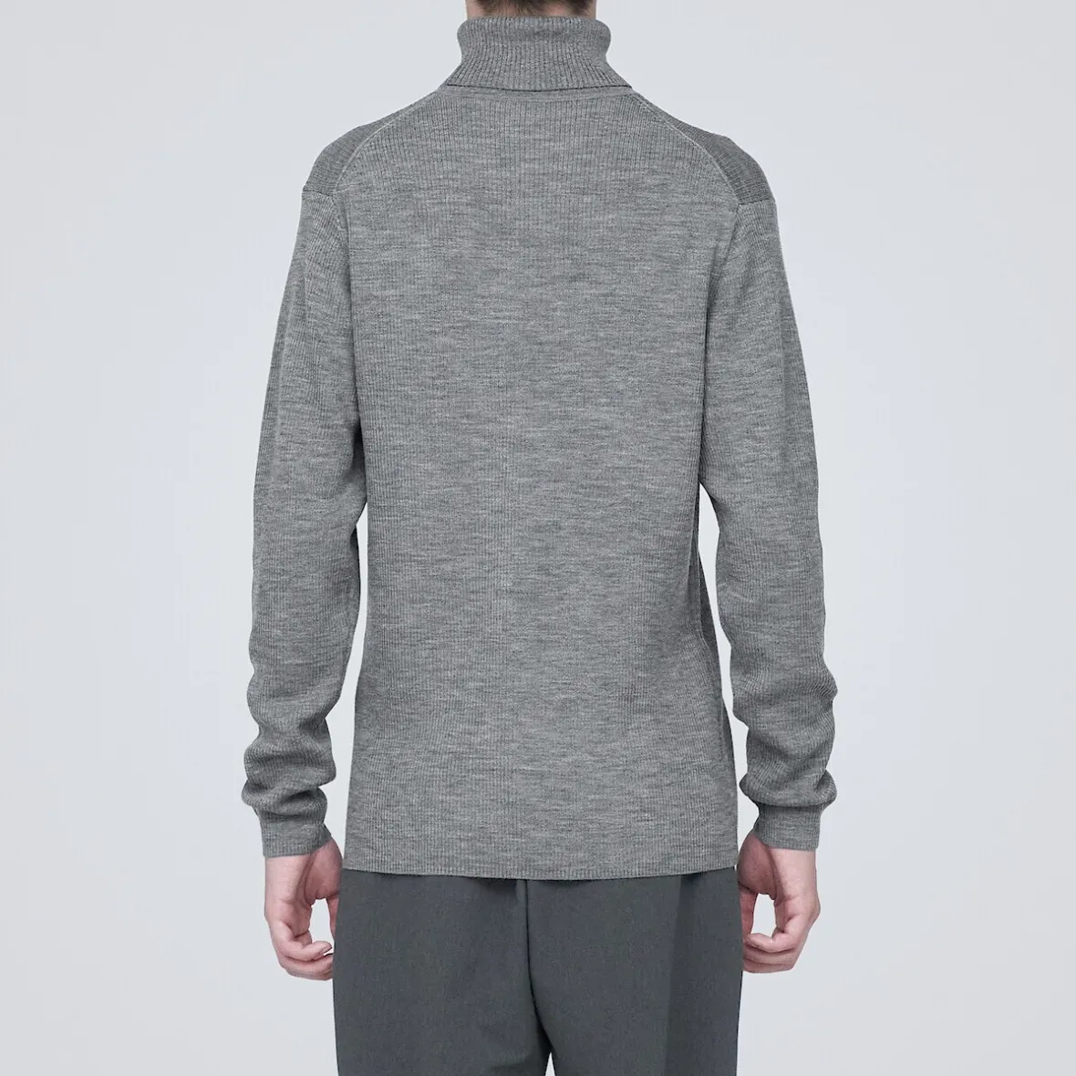Outlet Muji Jersey de lana con cuello de tortuga acanalado