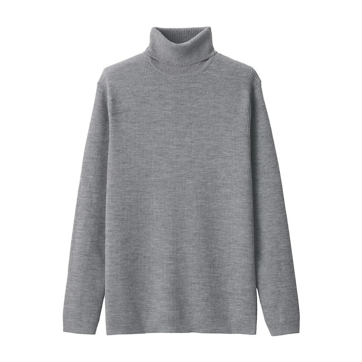 Outlet Muji Jersey de lana con cuello de tortuga acanalado