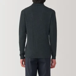 Outlet Muji Jersey de lana con cuello de tortuga acanalado