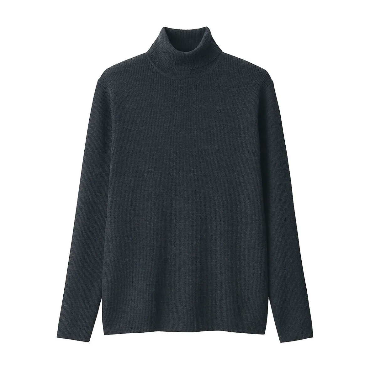 Outlet Muji Jersey de lana con cuello de tortuga acanalado
