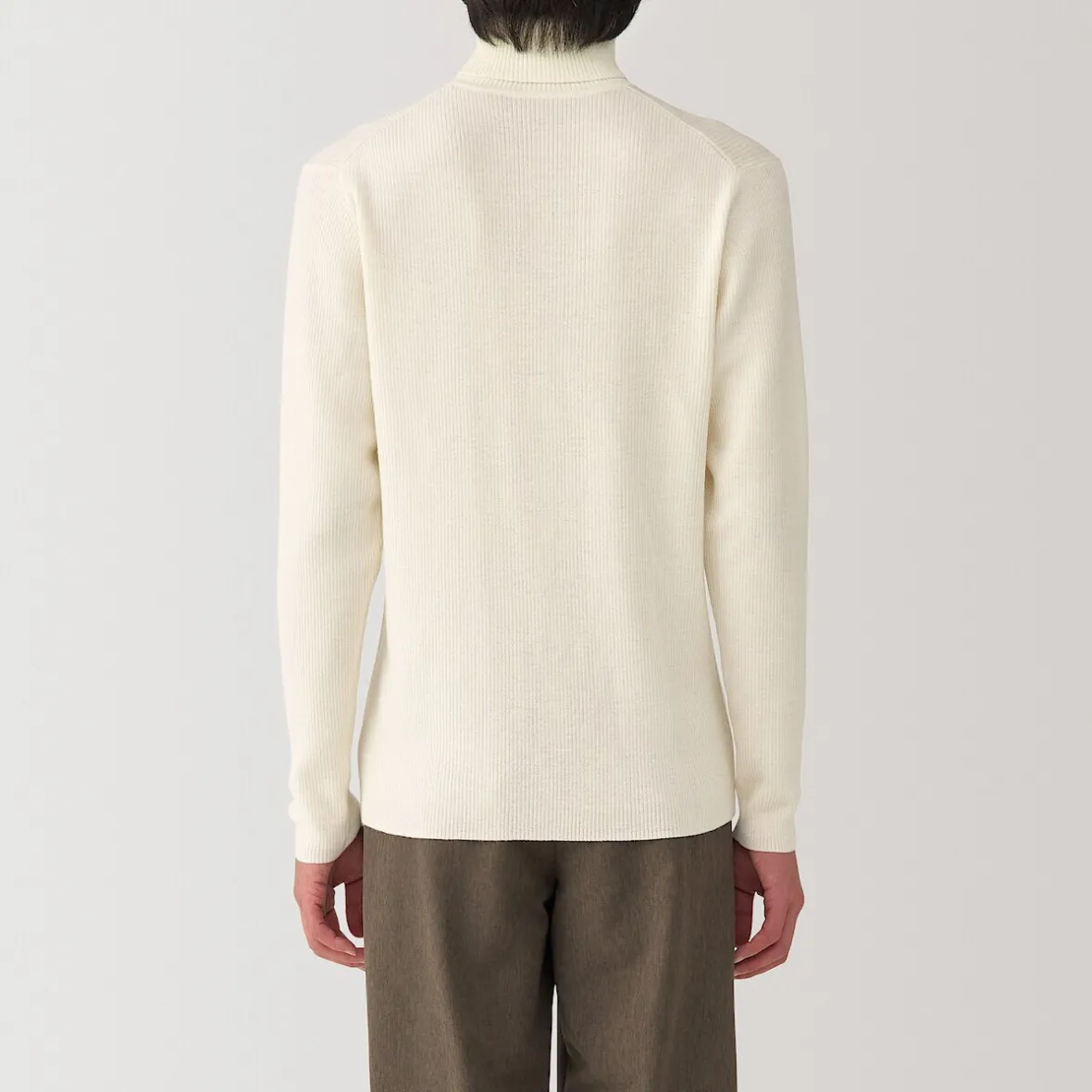Outlet Muji Jersey de lana con cuello de tortuga acanalado