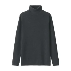 Outlet Muji Jersey de lana con cuello de tortuga acanalado