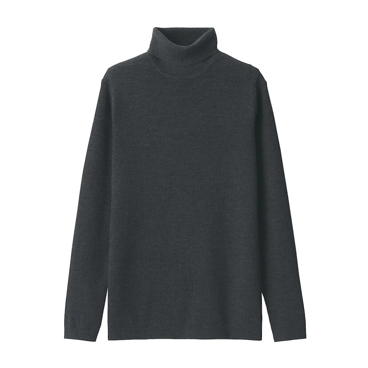 Outlet Muji Jersey de lana con cuello de tortuga acanalado